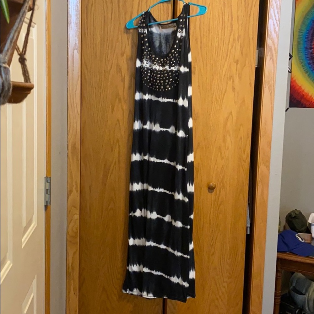 Charcoal tie dye maxi dress